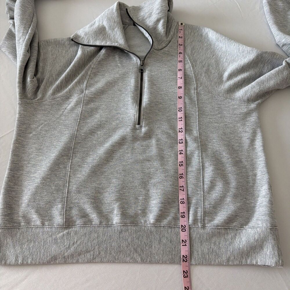 Quince M Supersoft Fleece Half Zip Heather Gray Long Sleeve Pullover Lighthouse - Picture 12 of 14